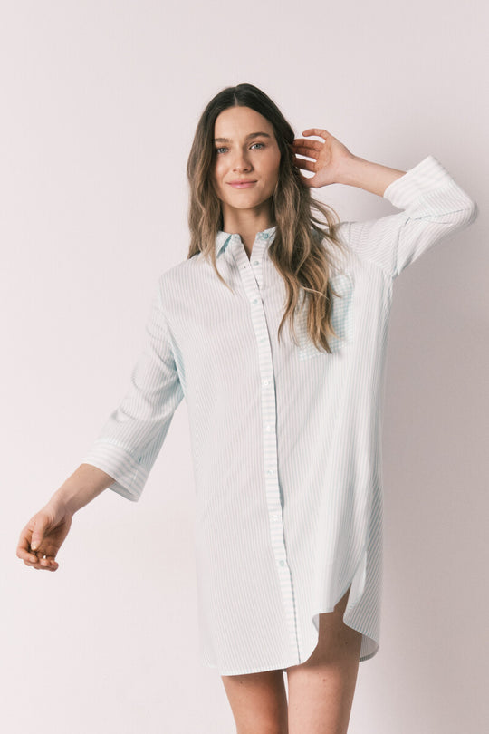 Green striped and gingham print camisole