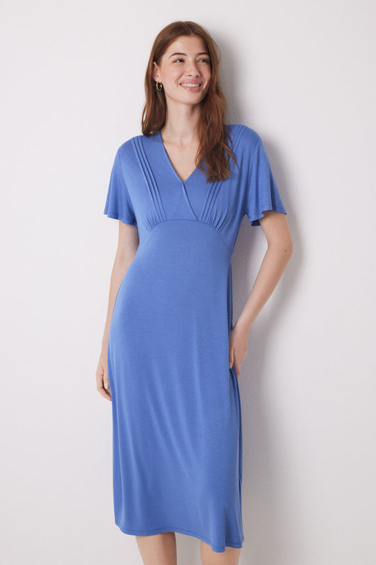 Blue soft touch midi dress