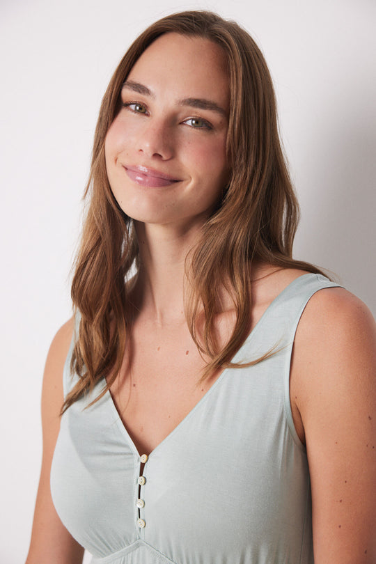 Green soft touch short nightgown