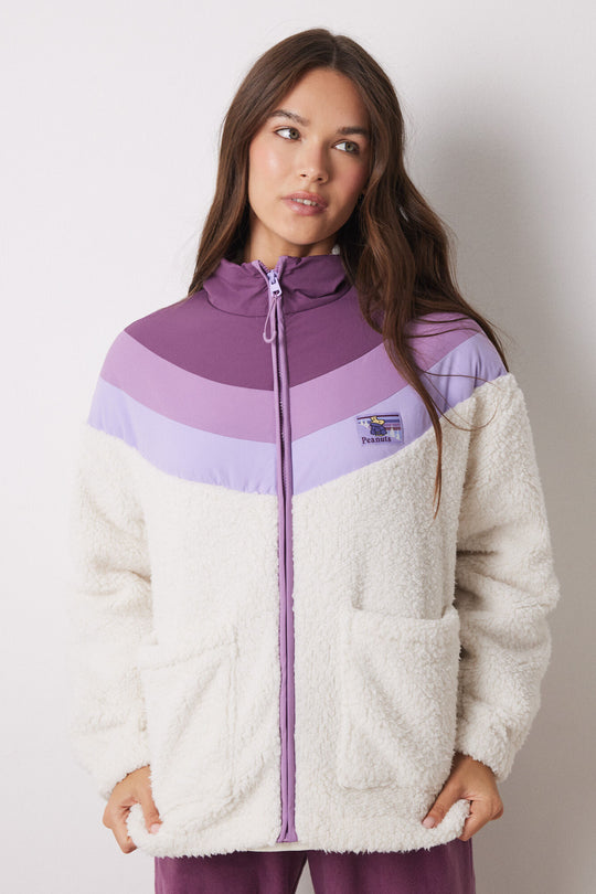 Snoopy quilted faux shearling short robe