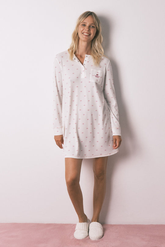 قميص نوم ميدي من قماش ويفل