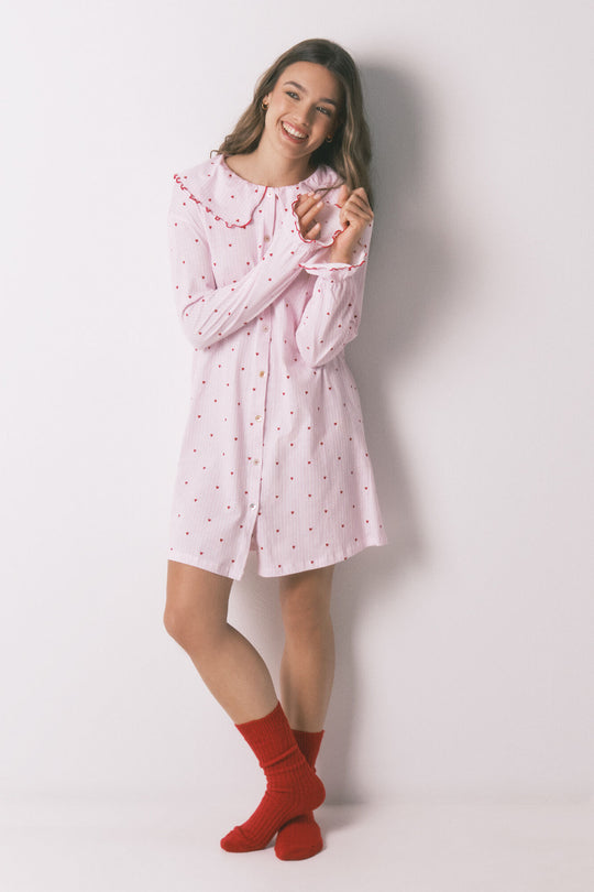Cotton Peter Pan collar nightgown