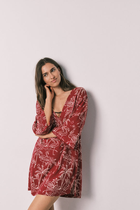 Palm print short camisole
