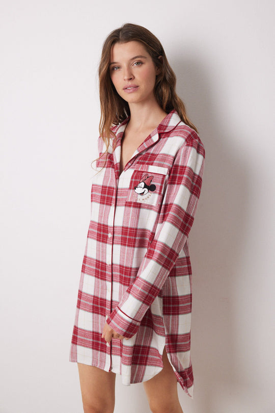 قميص نوم قصير من الفانيلا ميني ماوس مع مربعات