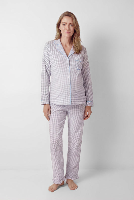 Gingham print classic pyjamas maternity