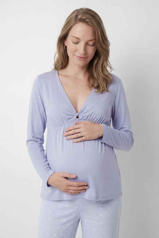 Blue maternity capri pyjamas