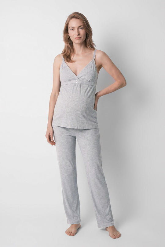 Grey maternity long pyjamas
