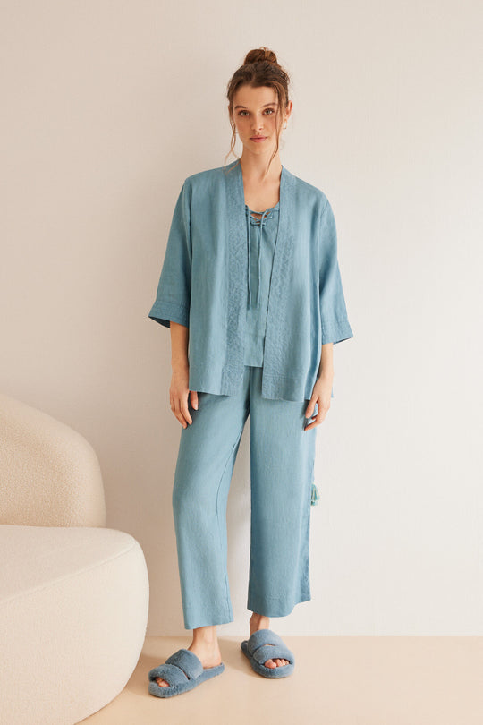 3-piece linen pyjama set