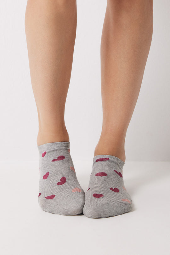 Pack of 3 short heart socks