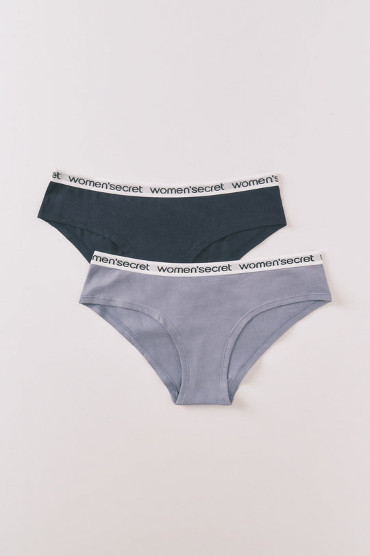 Pack of wide Brazilian panties with cotton logo