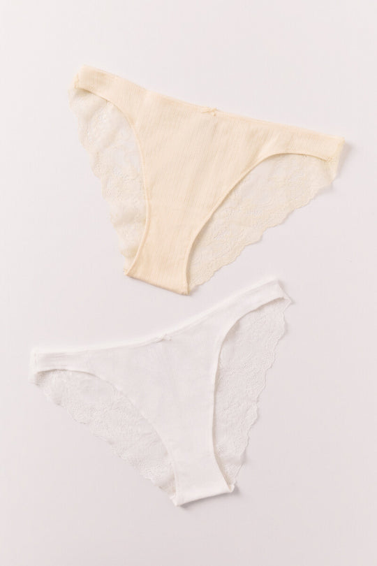 White and yellow 2-pack classic cotton panties