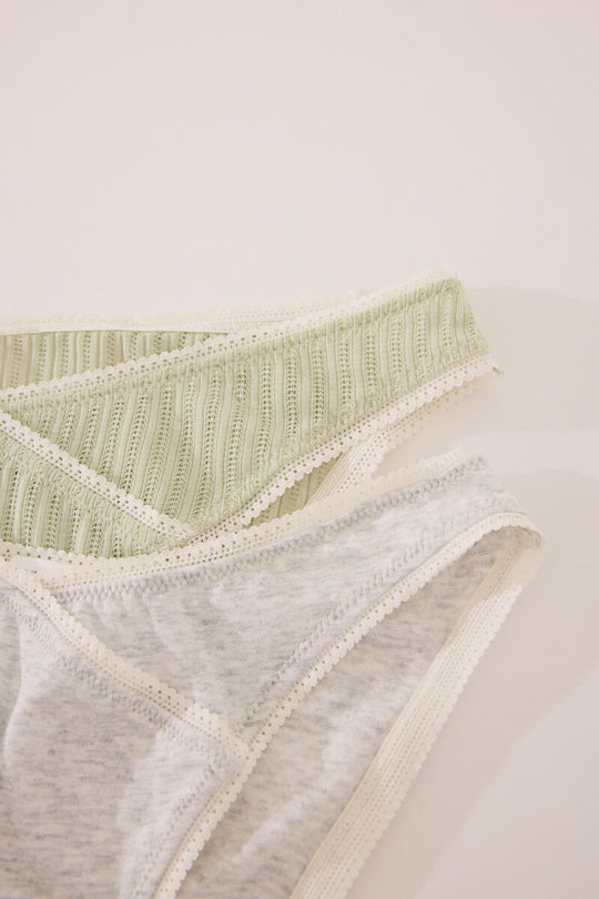 طقم من 2 سراويل داخلية قطنية كلاسيكية