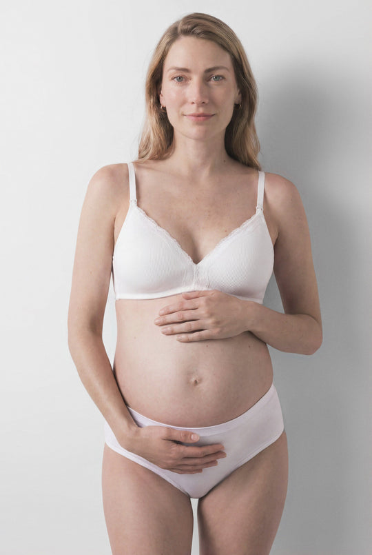 White cotton triangle maternity bra CHARMING