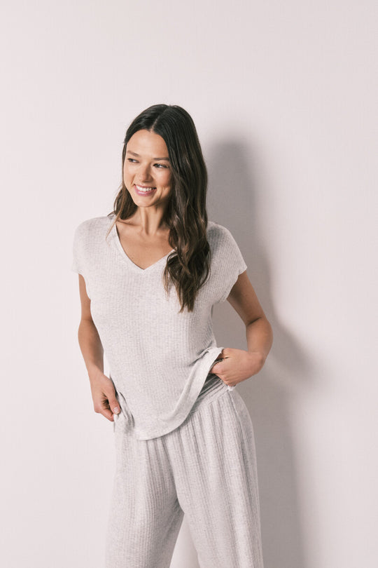 Capri pajamas in soft viscose grey