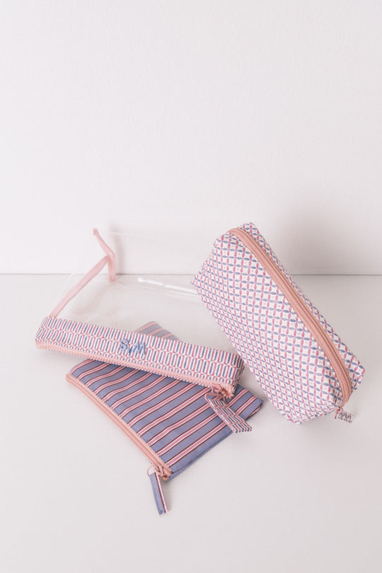 Pack of 3 geometric print toiletry bags