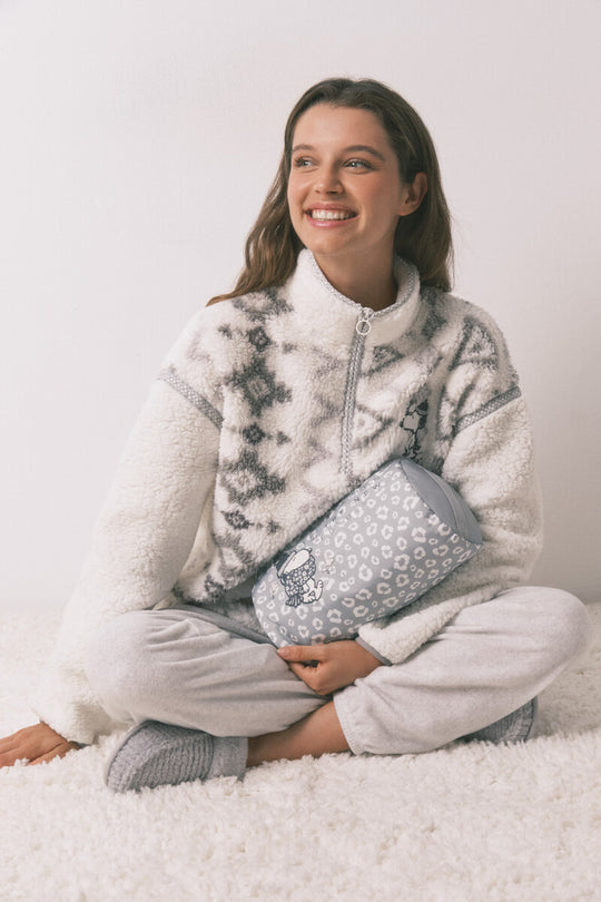 Snoopy animal print zip fastening vanity case