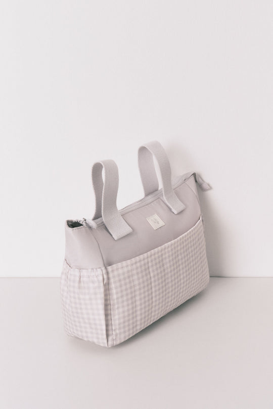 Medium " maternity " vanity case bag in grey gingham
