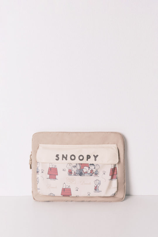 Snoopy beige nylon computer case