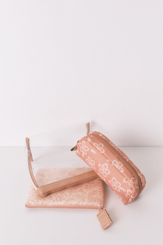 Pack of 3 multicoloured printed toiletry bags