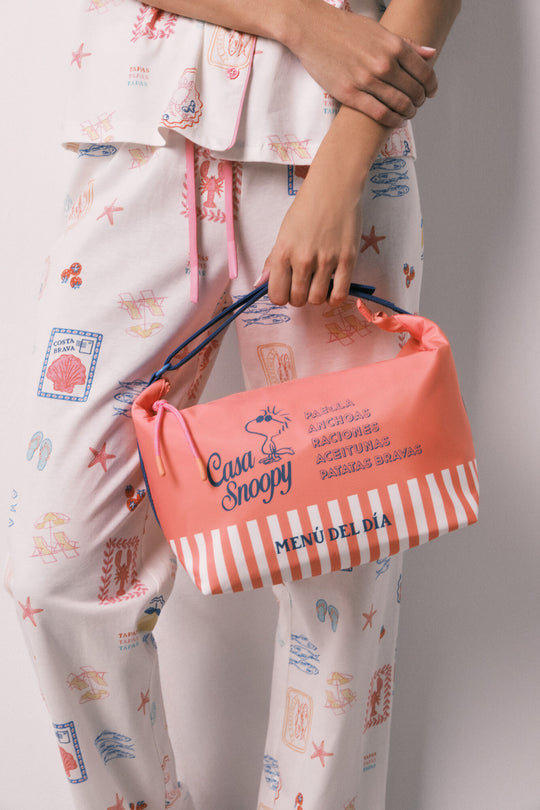 Orange Snoopy lunch bag