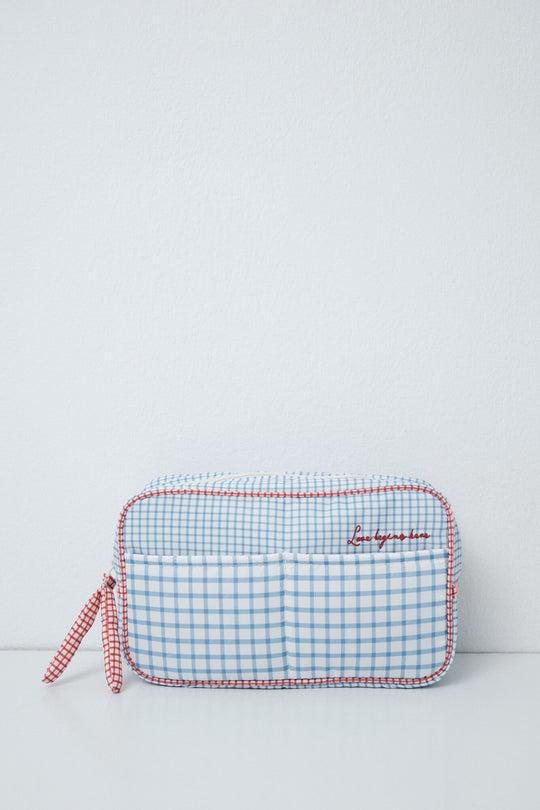 Gingham maternity vanity case