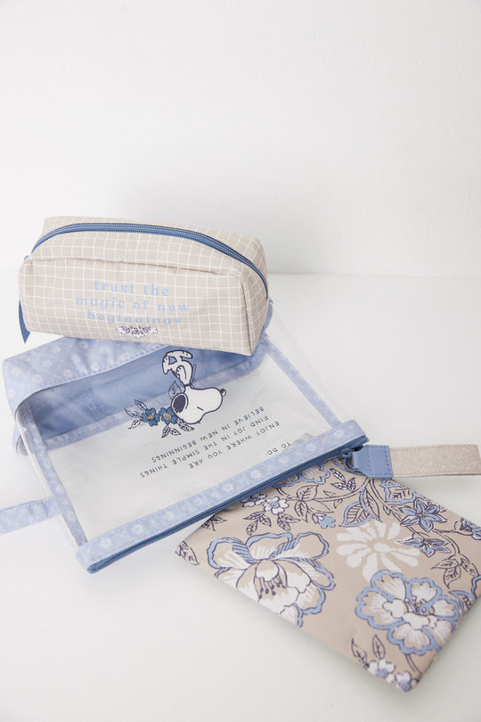 Pack of 3 Snoopy toiletry bags