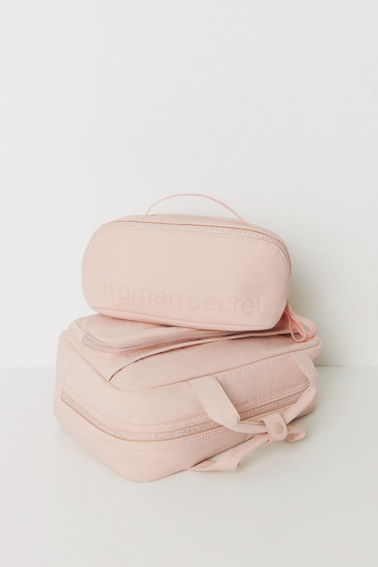 Medium pink rubber vanity case