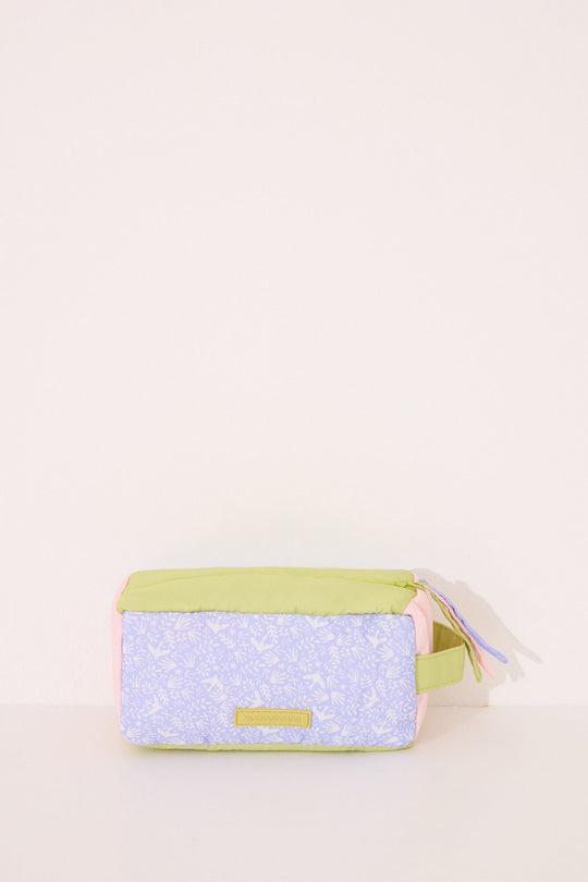 Small vanity case bag with multicoloured leaves