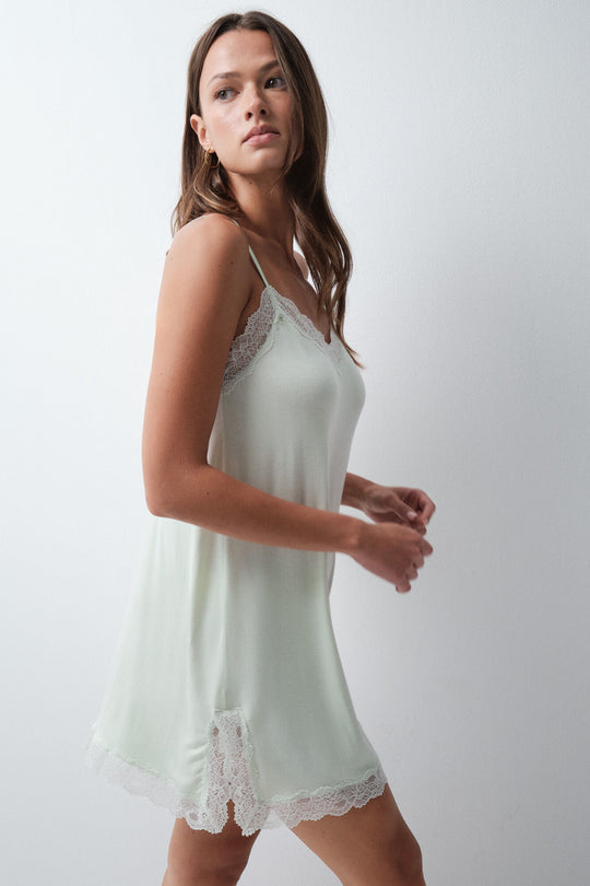 Pale mint short strap nightgown