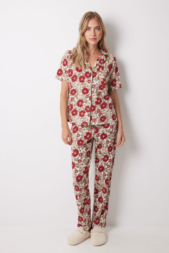 Floral 100% cotton classic pyjamas
