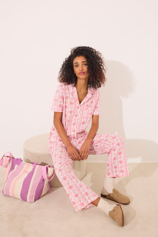 Capri classic pyjamas 100% cotton flowers