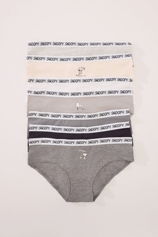 Pack of 7 Snoopy multicoloured cotton wide panties