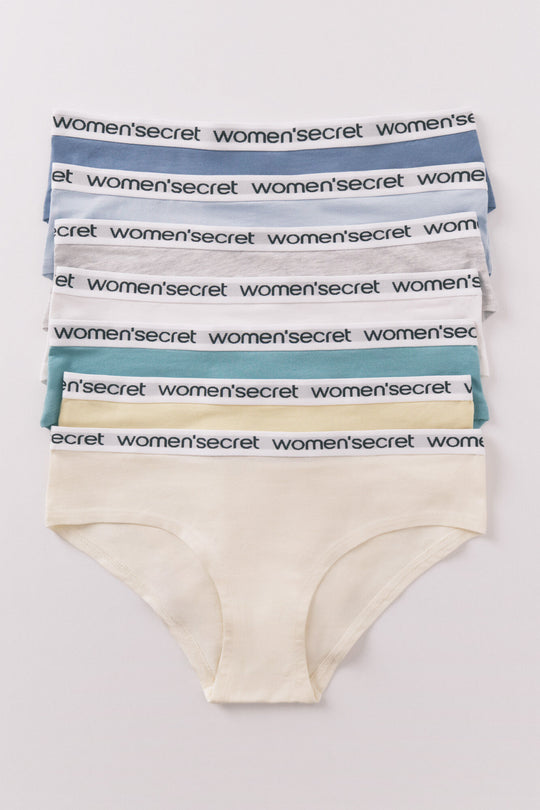 Pack of 7 classic white logo panties