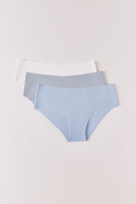 3-pack multicoloured microfibre culottes panties