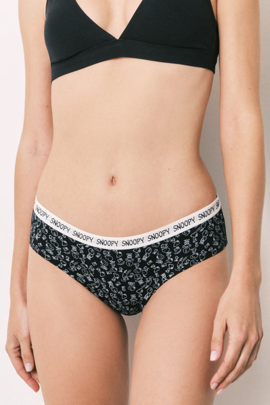 Snoopy print cotton 7-pack wide panties