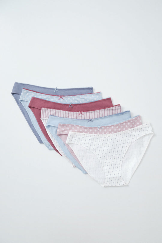 Multicoloured classic cotton print panties
