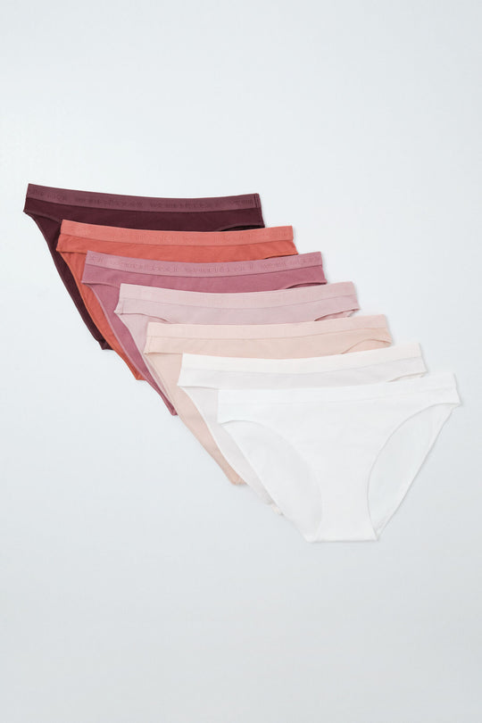 Plain cotton 7-pack classic panties logo
