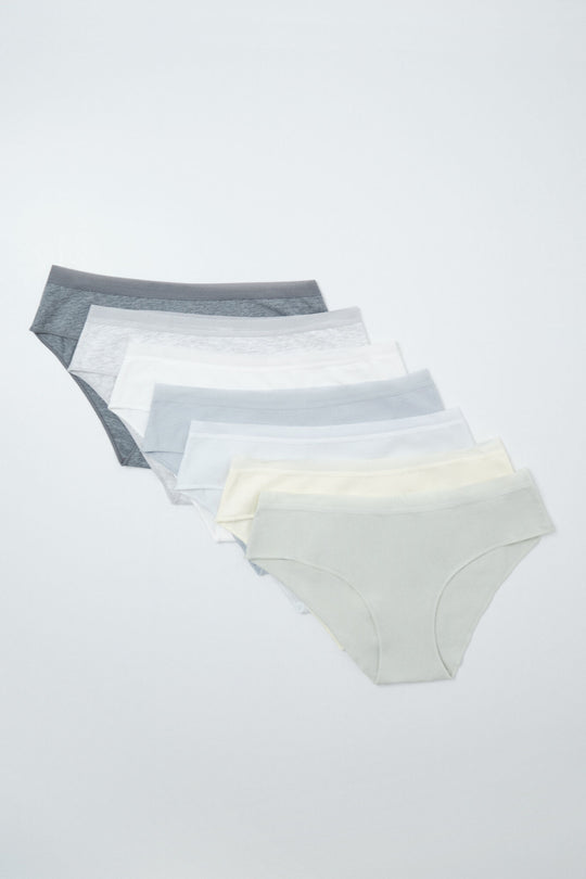 Plain cotton 7-pack wide panties
