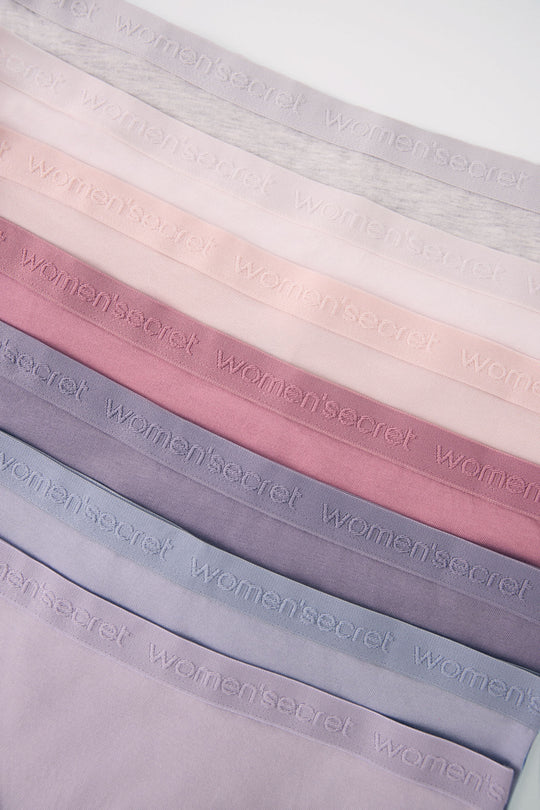 Pack of 7 classic cotton panties in pink tones