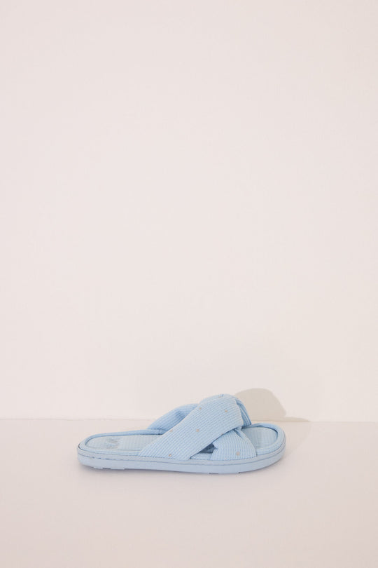 Blue knot waffle shower slipper