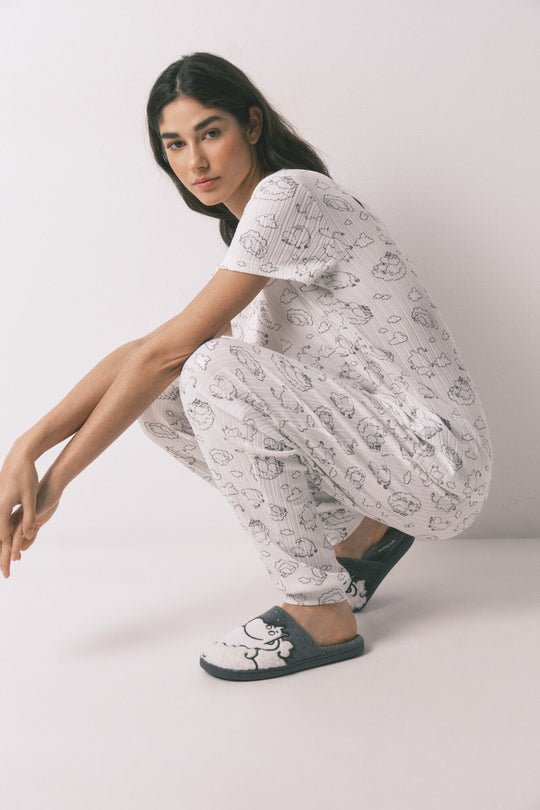 Grey faux shearling slippers MOOMIN