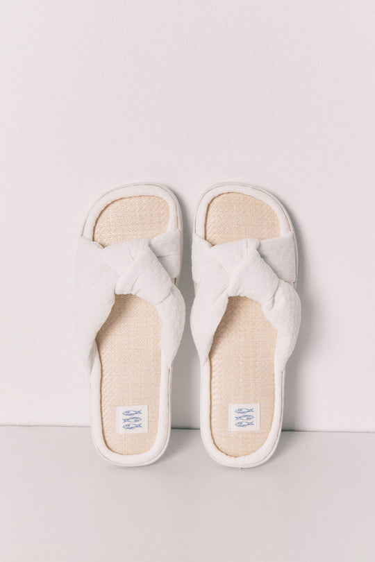 Knot and raffia sandals