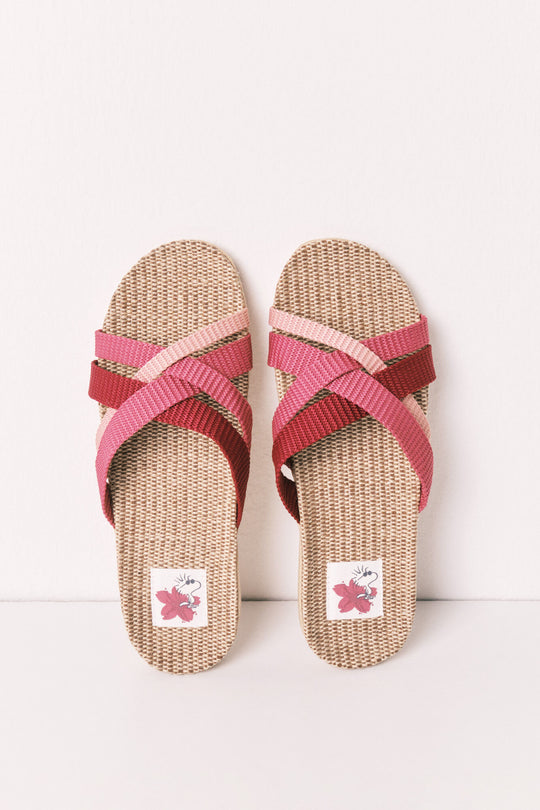 Multicoloured multi-strap sandals