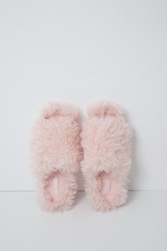 Pink plush slippers