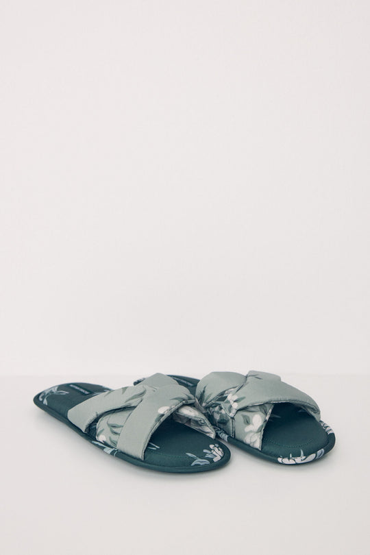 Open green house slippers