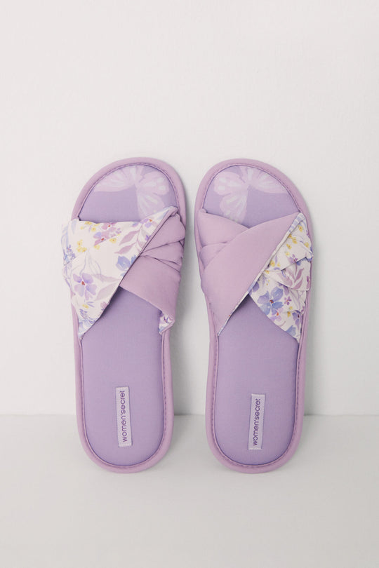 Violet open slippers