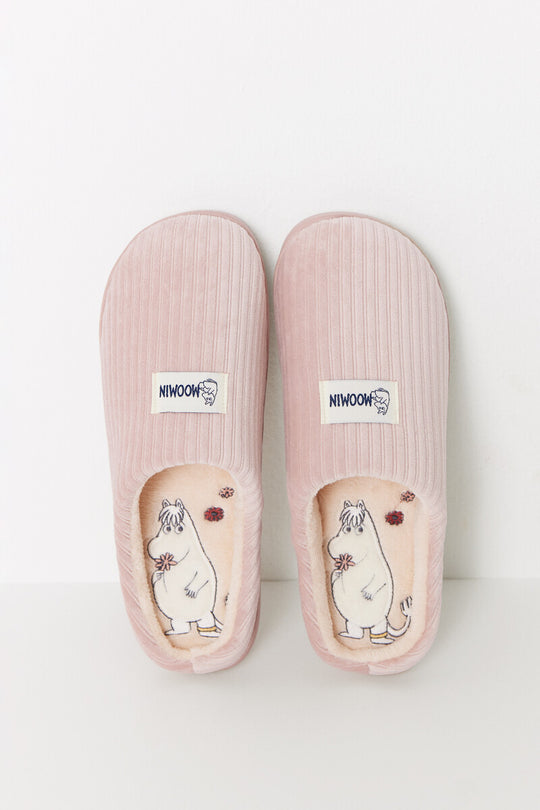 Moomin pink corduroy slippers