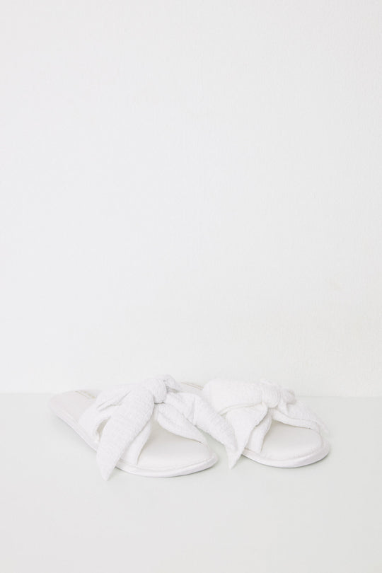 bow or tie bow house slippers