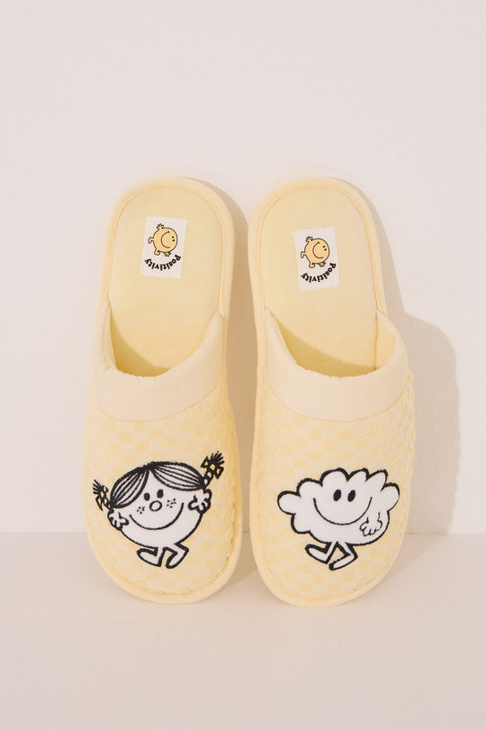 Mr. Happy yellow slippers