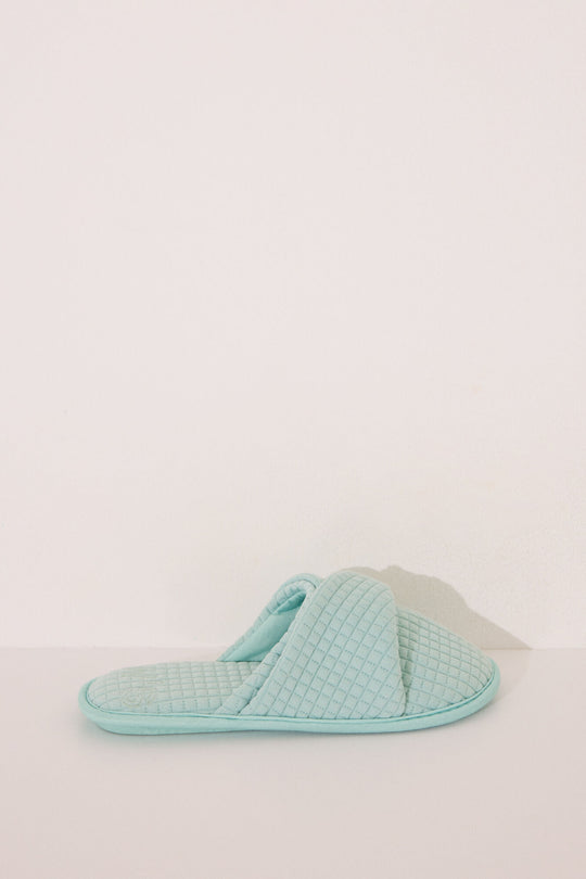 Blue padded slippers